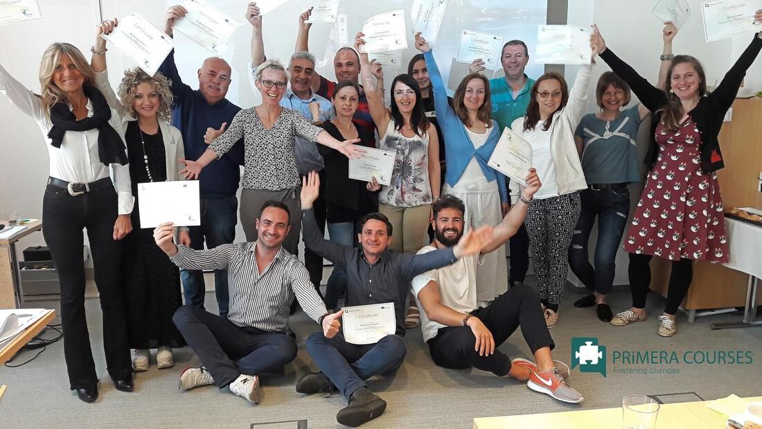 Erasmus+ by Primera: Happy Participants with the Certificates